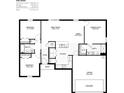 Layout of home, showing the kitchen, great room, owner's suite, garage, two additional bedrooms and bathrooms at 3829 Caesar Rd, North Port, FL 34288