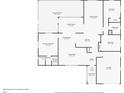 Detailed floor plan showcasing layout with living spaces, bedrooms, kitchen, garage, and screened patio at 485 Dorchester St, Port Charlotte, FL 33954