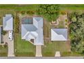 Expansive aerial view of the property highlighting the home, pool, detached garage, and large lot at 1761 Okolona St, North Port, FL 34287