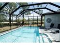 Inviting screened-in pool area featuring a shimmering pool and ample space for outdoor enjoyment at 6794 Loffreda Ave, North Port, FL 34291