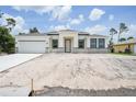 Charming single-story home with neutral paint, black trim, a two-car garage, and a modern architectural design at 5018 Cillette Ave, North Port, FL 34288