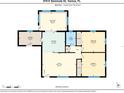 Floor plan of a 1,048 sq ft home featuring a living room, kitchen, two bedrooms, one bathroom, and a laundry room at 879 E Seminole Dr, Venice, FL 34293