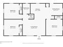 Layout of a single-story home with three bedrooms, an open-concept living area, and a compact kitchen at 25082 Harborview Rd, Punta Gorda, FL 33980