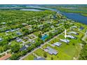 Wide aerial view of the Estates on the Peace River community featuring waterfront canals and custom homes at 28960 Gin Ln, Punta Gorda, FL 33982