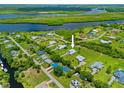 Aerial view of the property showing its location near a lake at 28960 Gin Ln, Punta Gorda, FL 33982