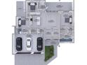 Detailed floor plan showcasing the layout of this home's bedrooms, kitchen, and lanai at 44 Sunflower Dr, Placida, FL 33946