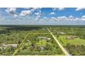 An aerial view showcasing the property lines of the home which is surrounded by dense trees and foliage at 8312 Acorn Blvd, Punta Gorda, FL 33982
