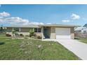 Attractive one-story residence showcasing a freshly painted exterior and landscaped garden beds, offering serene living at 1107 Seneca Rd, Venice, FL 34293