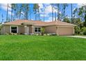 Charming single-story home with manicured lawn, attractive landscaping, and two car garage at 1983 Longstroth Ave, North Port, FL 34288