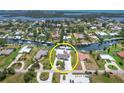 Wide aerial view showing home's waterfront location at 245 Spaniards Rd, Placida, FL 33946