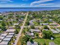 Aerial view showcasing a single-Gathering home near the water at 797 Michigan Ave, Englewood, FL 34223