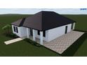 White house with black roof and windows, walkway, and landscaping at 1516 Birchcrest Blvd, Port Charlotte, FL 33952