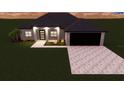 One-story home with gray exterior, two-car garage, and landscaping at 7320 Freeberg Cir, Port Charlotte, FL 33981