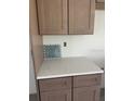 A closer look at the kitchen cabinets and countertop at 7351 Lighthouse St, Englewood, FL 34224