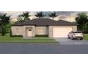 Beautiful one-story home featuring a well-maintained lawn, two-car garage, and modern architectural details at Lot 2 Blk1552 Nordendale Blvd, North Port, FL 34288