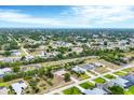 Expansive aerial view of a tranquil residential neighborhood surrounded by lush greenery and a clear blue sky at 533 Boundary Blvd, Rotonda West, FL 33947