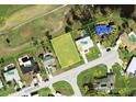 Aerial view of the property lot in a quiet neighborhood at 40 Golfview Ct, Rotonda West, FL 33947