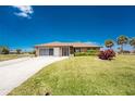 Charming single-story home with a well-manicured lawn, mature landscaping, and inviting curb appeal at 39 Bunker Pl, Rotonda West, FL 33947