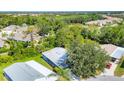 Scenic aerial view captures a neighborhood filled with mature trees and lush landscaping at 878 Fawnspring Ct, Englewood, FL 34223