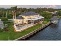 Waterfront home featuring a backyard pool, multi-level deck, and private boat dock at 12438 Prather Ave, Port Charlotte, FL 33981