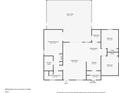 Layout of first floor featuring living room, kitchen, lanai, bedrooms, bathrooms, and garage at 2588 Westberry Ter, North Port, FL 34286