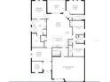 One-story floor plan with 3-car garage, open concept living, and split bedrooms at 7442 Sea Manatee St, Parrish, FL 34219