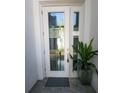 Inviting front door entry with glass panels and modern design at 5013 Sevilla Shores Dr, Wimauma, FL 33598