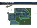 Detailed site map of Bungalow Walk, showing lot locations and community features at 9035 Duany Ln, Lakewood Ranch, FL 34240