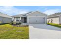 Charming one-story home featuring a well-manicured lawn and a spacious two-car garage at 6925 161St E Ter, Parrish, FL 34219