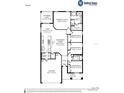 Detailed floor plan of the residence showcasing bedrooms, living areas, kitchen, and garage at 6030 Mangrove Creek Rd, Wimauma, FL 33598