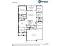 Detailed floor plan showcasing the layout of this lovely home, including bedrooms and the kitchen at 2432 White Ladyfish Rd, Wimauma, FL 33598