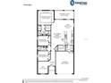 Detailed floor plan showcasing the layout of the home, including bedrooms, bathrooms, living spaces, and kitchen area at 35444 Darlington Grove Dr, Zephyrhills, FL 33541