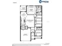 Raychel floor plan by Highland Homes featuring four bedrooms, two bathrooms, and open concept living spaces at 35452 Darlington Grove Dr, Zephyrhills, FL 33541