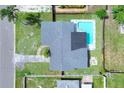 Aerial view of the property highlighting the pool and backyard space at 2306 33Rd W St, Bradenton, FL 34205