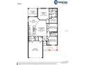 Detailed floor plan showcasing the layout of the home, including bedrooms, bathrooms, and living spaces at 35402 Coventry Fields Loop, Zephyrhills, FL 33541
