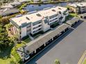 Aerial view of a condo building with covered parking at 601 Shreve St # 51B, Punta Gorda, FL 33950
