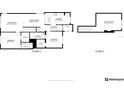 Two-story floor plan featuring a living room, dining room, kitchen, and two bedrooms at 760 Village Cir # 212, Venice, FL 34292