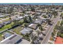 Aerial view of property highlighting the lot size, surrounding neighborhood, and proximity to amenities at 229 San Marco Dr, Venice, FL 34285