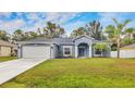 Inviting single-story home boasts a well-kept lawn, two-car garage, and a serene neighborhood setting at 2038 Mincey Ter, North Port, FL 34286