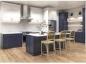Well-equipped kitchen featuring an island with bar seating, modern appliances, and sleek cabinetry at 1804 Nimbus Dr, North Port, FL 34287