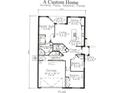 Here's a floor plan showcasing a custom home with a Primary suite, open living area, kitchen, lanai, two additional bedrooms, and garage at 0 Sorrento Pl, Nokomis, FL 34275