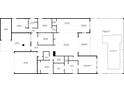 Detailed floor plan showcasing the layout of this spacious residence, including multiple bedrooms, bathrooms, and living areas at 20591 Ovid Ln, Venice, FL 34293