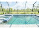 Relaxing screened-in pool area with an attached spa and beautiful backyard views at 12548 Wellen Golf St, Venice, FL 34293
