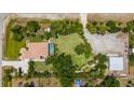 Expansive property with pool, complemented by lush landscaping and a large, well-maintained yard at 3950 Pepper Ln, North Port, FL 34287