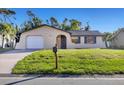 Inviting single-Gathering home with a manicured lawn, lovely blue shutters, and a convenient mailbox at 1032 Elaine St, Venice, FL 34285