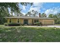 Inviting single-story home featuring a well-maintained front lawn and manicured landscaping at 3199 Elkrem Ave, North Port, FL 34286