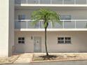 Exterior view of condo 102 with a small palm tree in front of the unit at 333 The Esplanade N # 102, Venice, FL 34285