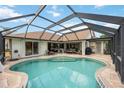 Inviting pool in screened lanai area, perfect for summer fun and relaxation in a private backyard at 435 Boundary Blvd, Rotonda West, FL 33947