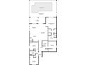 Detailed floor plan of a home featuring a pool, porch, bedrooms, and living areas at 11970 Lovegrass St, Venice, FL 34293