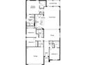 Four-bedroom, two-bathroom floor plan with open concept at 37453 Yukon Dr, Zephyrhills, FL 33540